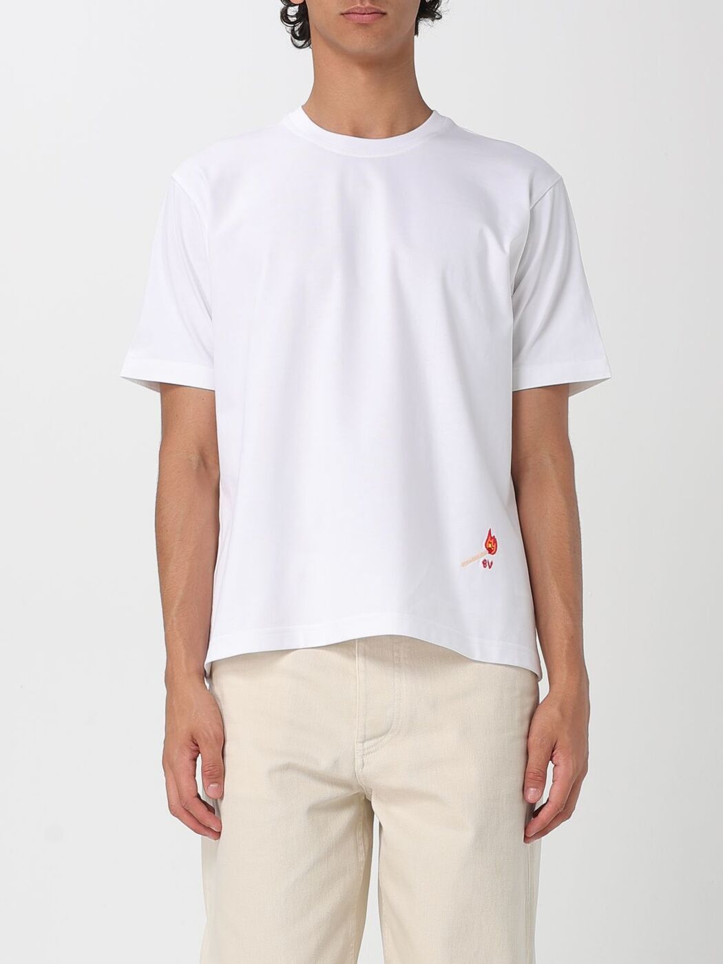 【BOTTEGA VENETA】 プリント ジャージー Tシャツ 833132V5K50 Crushed Graphic Tee (833132V5K50-1367-LIGHT-GREY-ME)