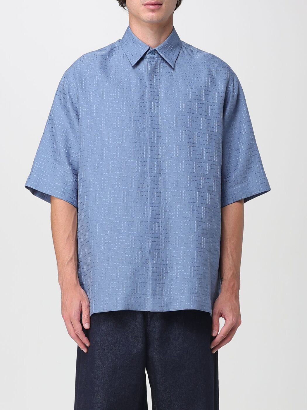 FENDI フェンディ　Tシャツ　カットソー　ズッカ柄　ブラウン FENDI(フェンディ) FENDI ZUCCA DIAGONALズッカ柄クルーネックT