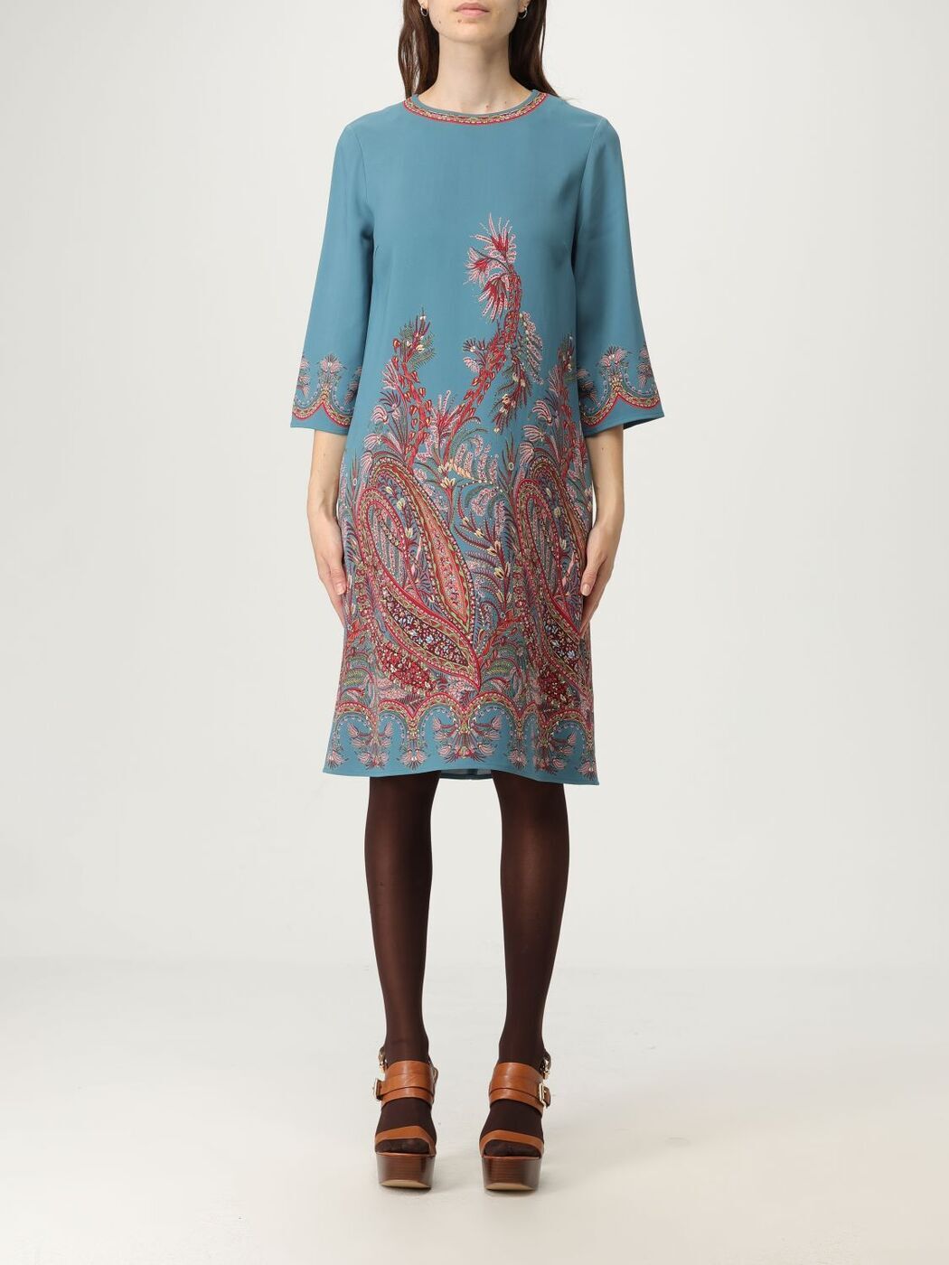 ETRO エトロ ワンピース サイズ42 ETRO エトロ ワンピース 42(M位) 紫x黄xグレー等(総柄)