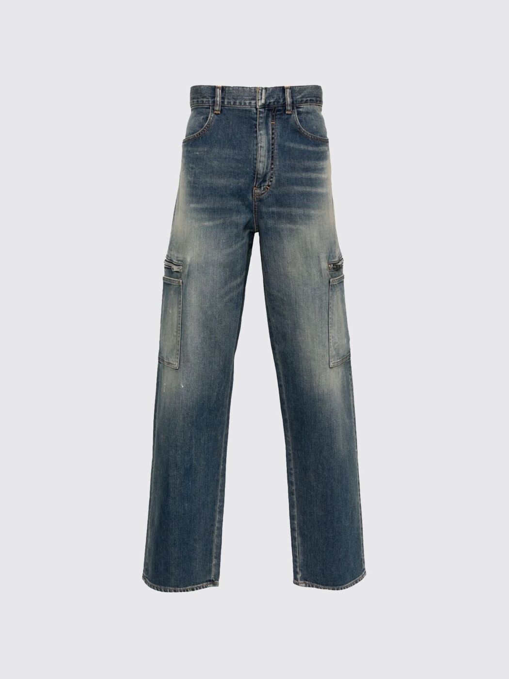 デニム・ジーパン GIVENCHY Woman Jeans Blue BW51145Y9N 420 Boot cut pants in denim with chain details in - medium blue
