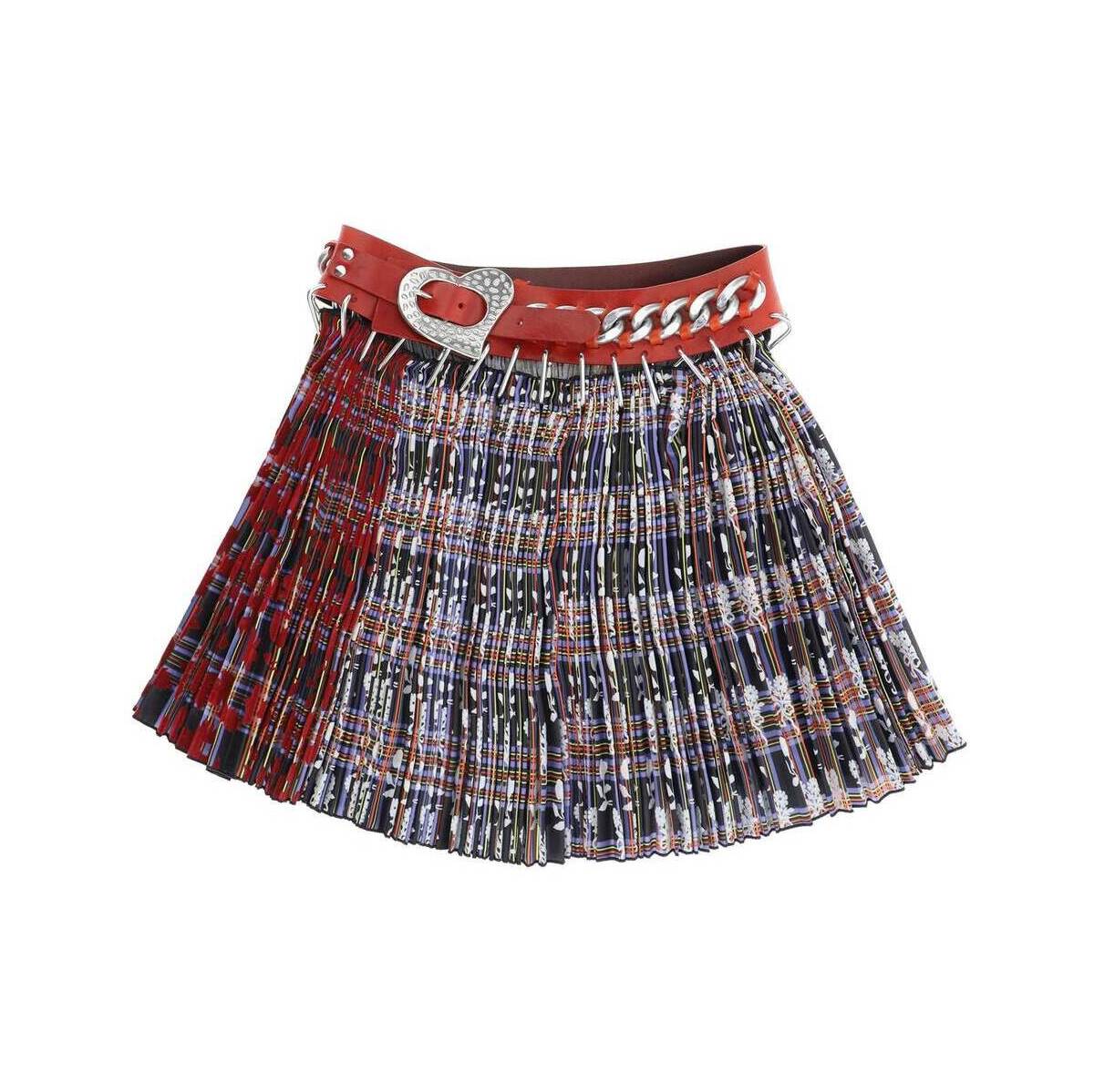 CHOPOVA LOWENA チョポヴァロウェナ Colori misti Chopova lowena flocked pleated mini skirt スカート レディース 秋冬2022 3079 ik