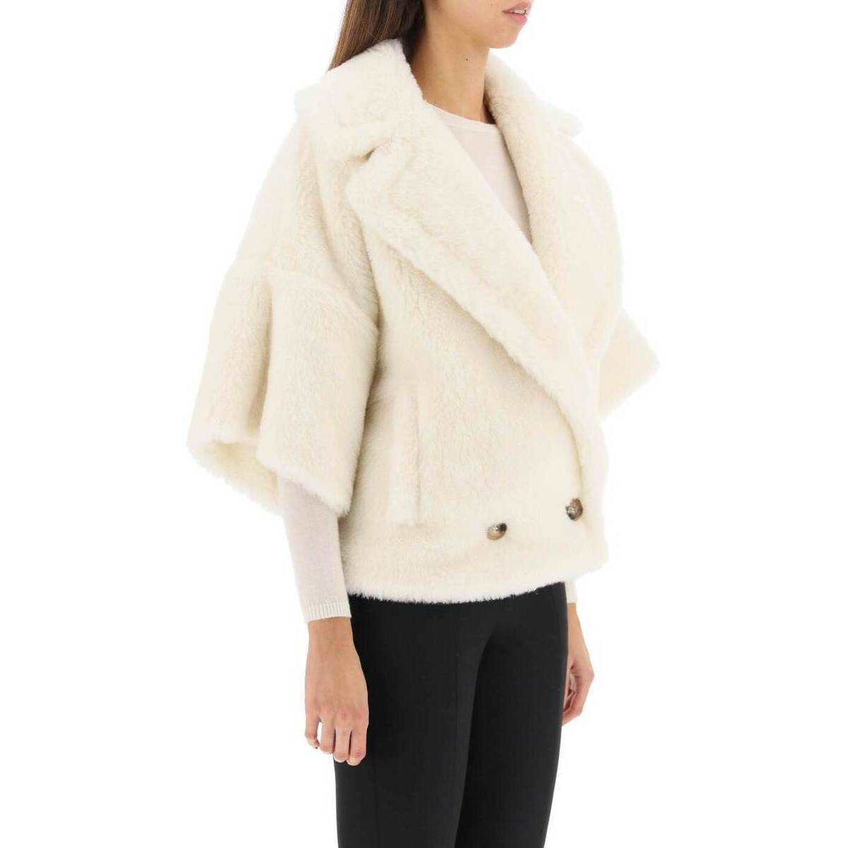 MAX MARA マックス 'riga' マーラ coat Bianco teddy レディース ik