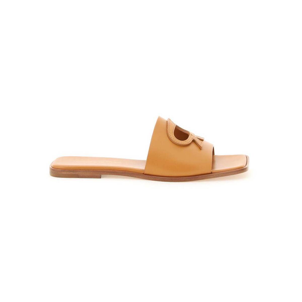GIANVITO ROSSI ジャンヴィトロッシ Marrone Gianvito rossi leather ribbon slides サンダル レディース 春夏2022 G17720 05CUO VGI  ik