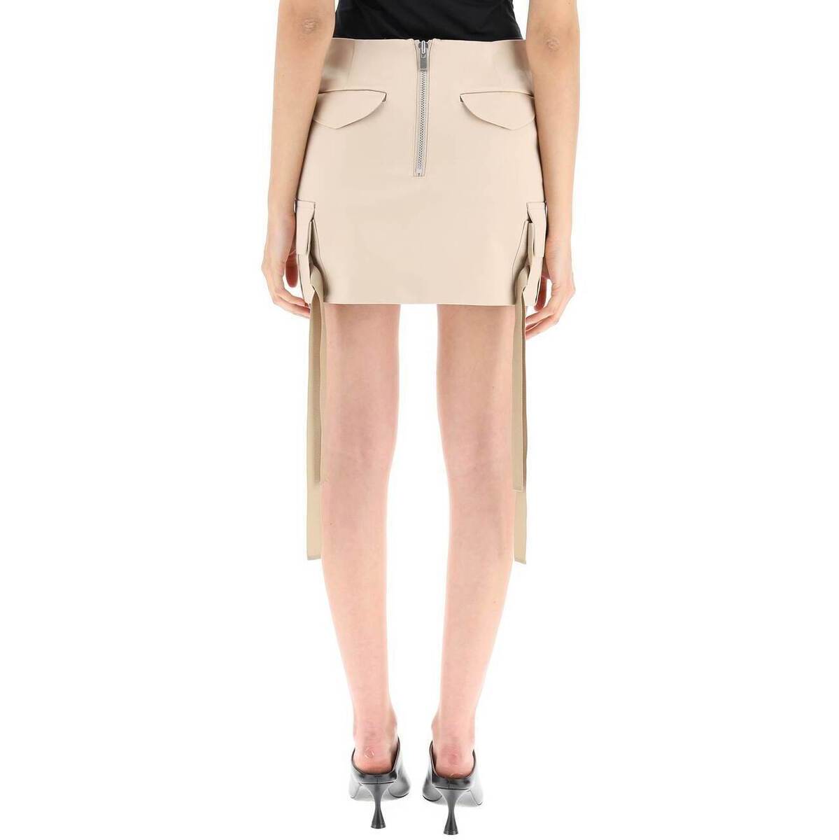 最新発見 SACAI サカイ Beige Sacai satin mini skirt スカート