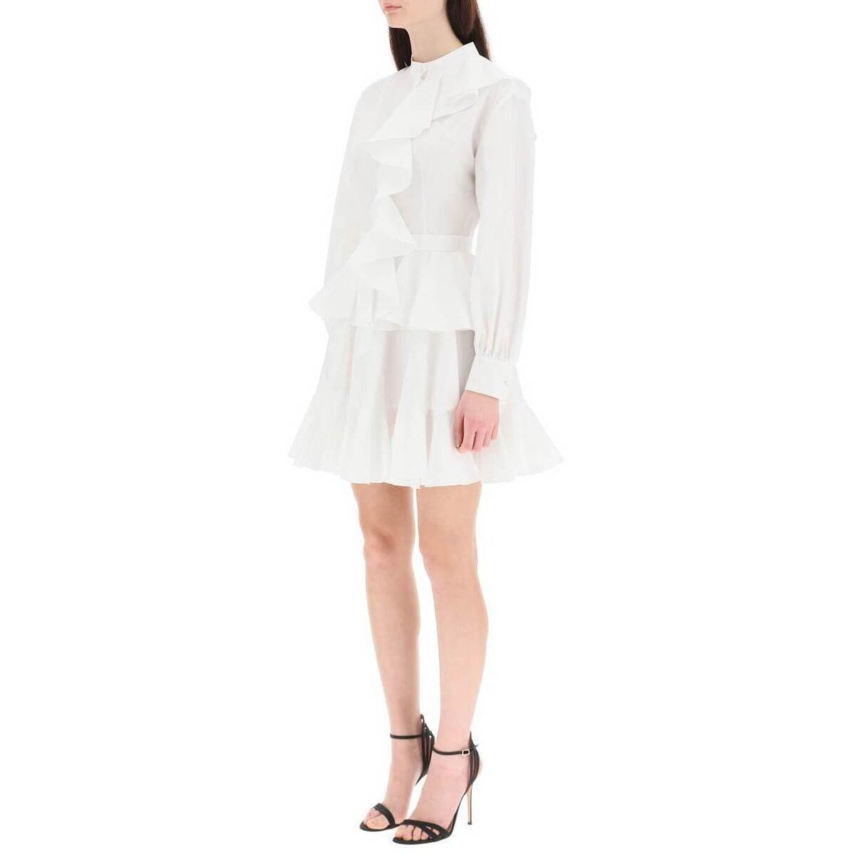 ALEXANDERMCQUEENアレキサンダーマックイーンBiancoAlexandermcqueenruffledpoplinminidressドレスレディース春夏2022686654QAAAD【関税・送料無料】【ラッピング無料】ik