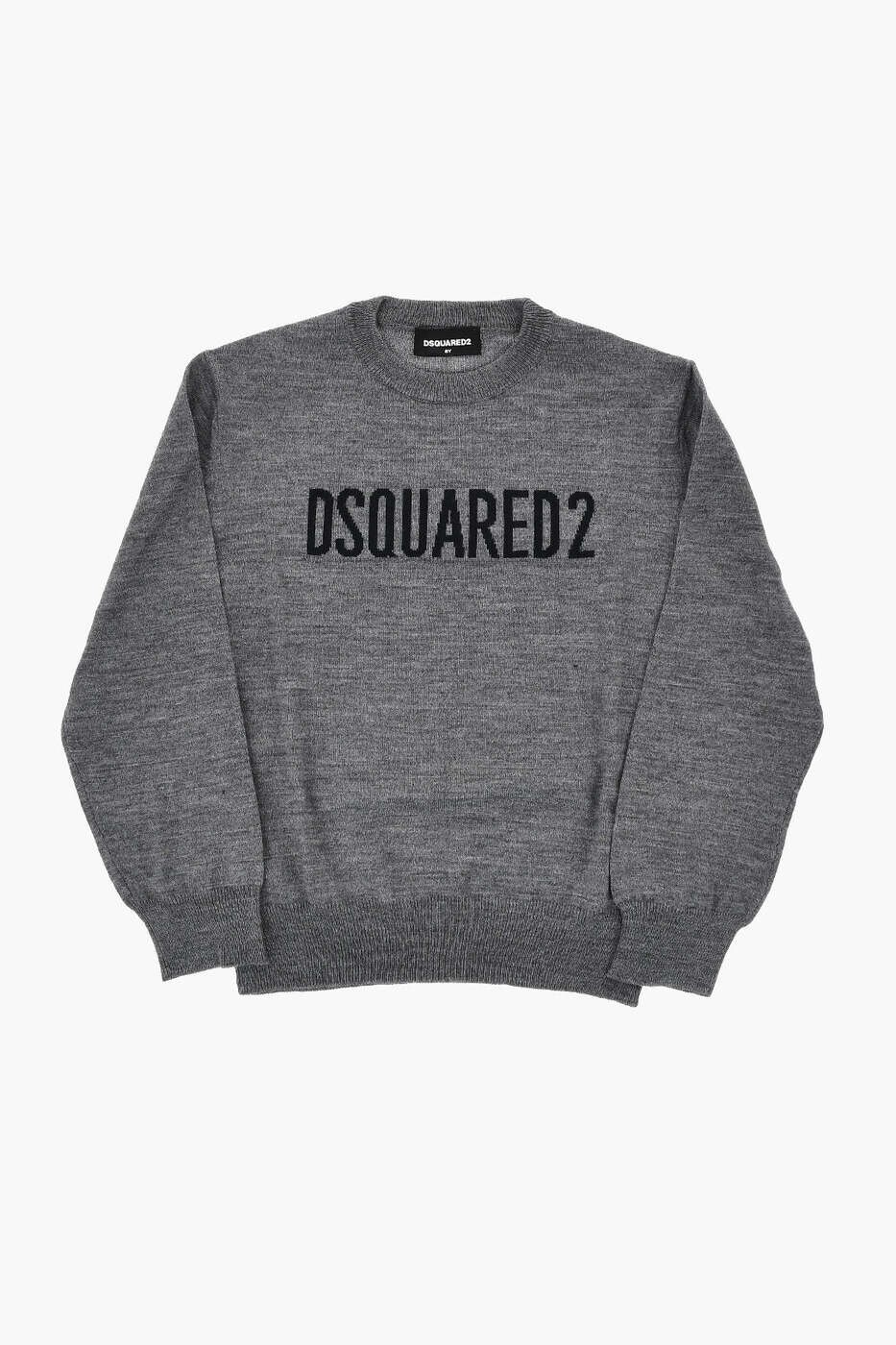 ディースクエアード DSQUARED2 クルーネックジャンパー 編み物御召しもの ボーイズ 薄墨色 Crew neck jumpers DQ1724 D003F DQ908 関税 貨物輸送無料 dk