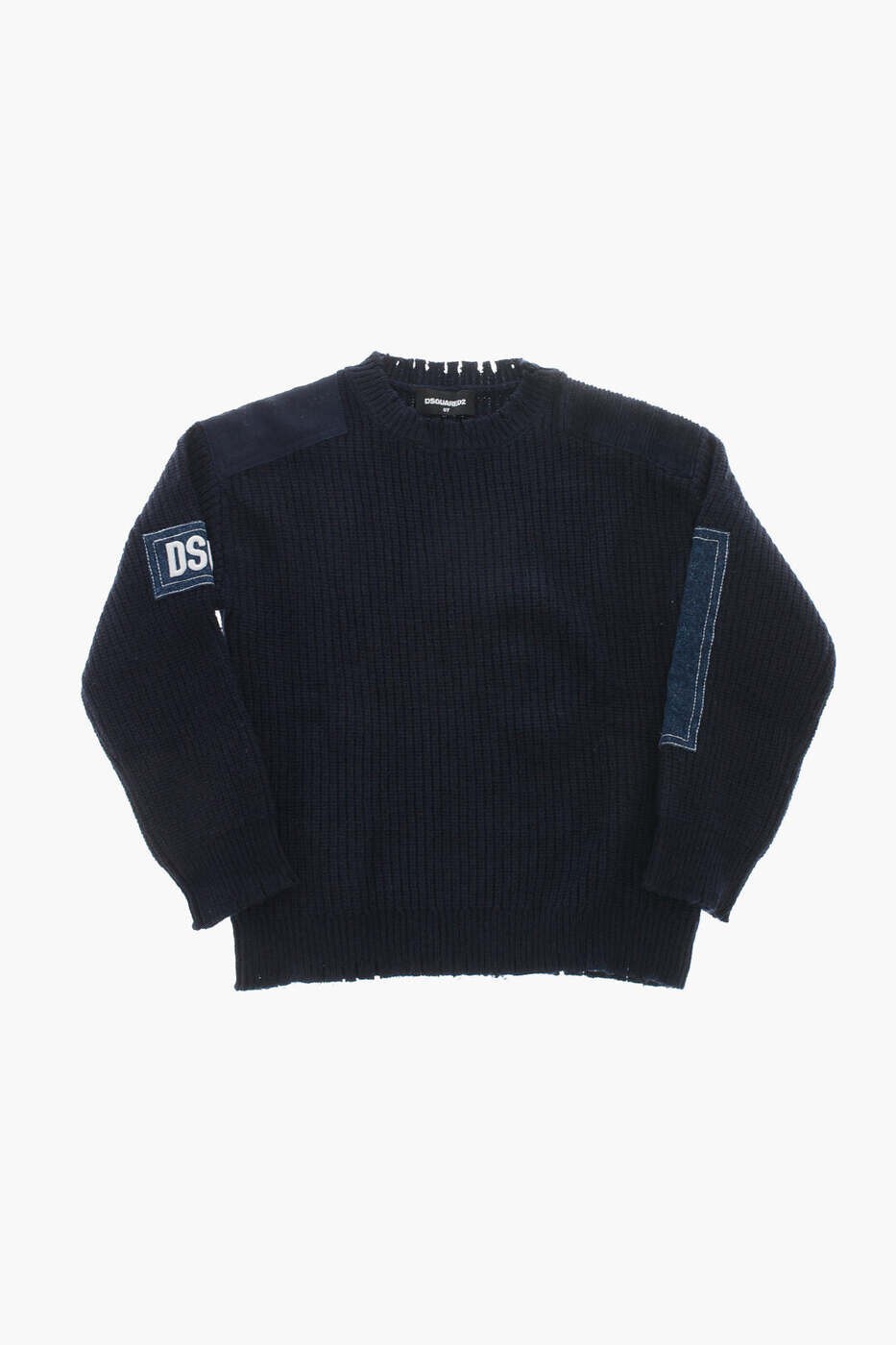 ディースクエアード DSQUARED2 クルーネックジャンパー 編み物御召しもの ボーイズ 青碧 Crew neck jumpers DQ1157 D0A15 DQ875 関税 貨物輸送無料 dk