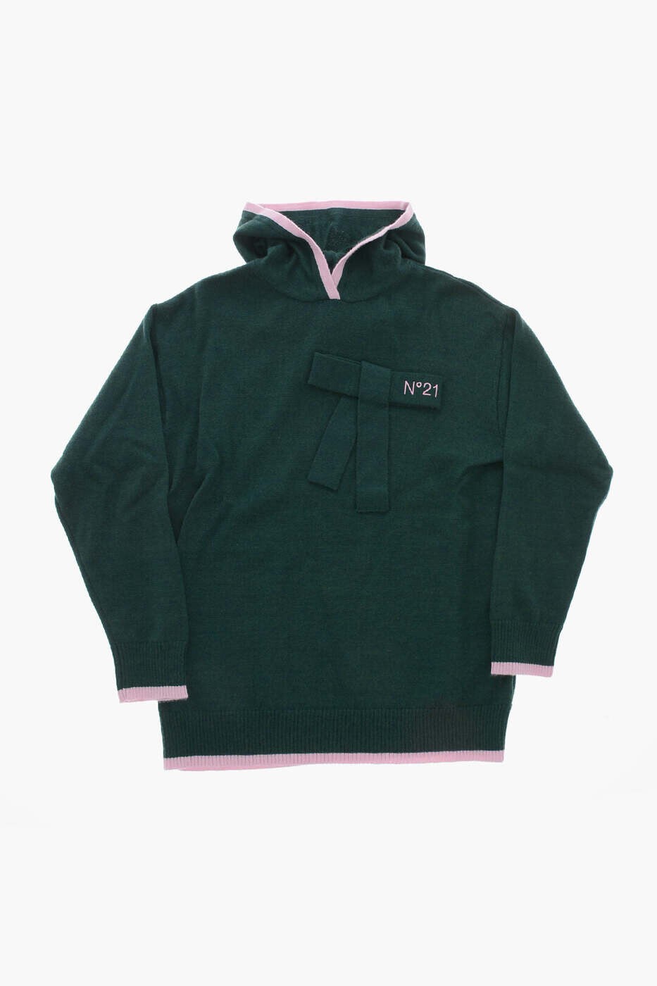 ヌメロ ヴェントゥーノ N.21 クルーネックジャンパー 編み物御召しもの ガールズ 緑であること Crew neck jumpers N21995 N0119 0N512 関税 貨物輸送無料 dk