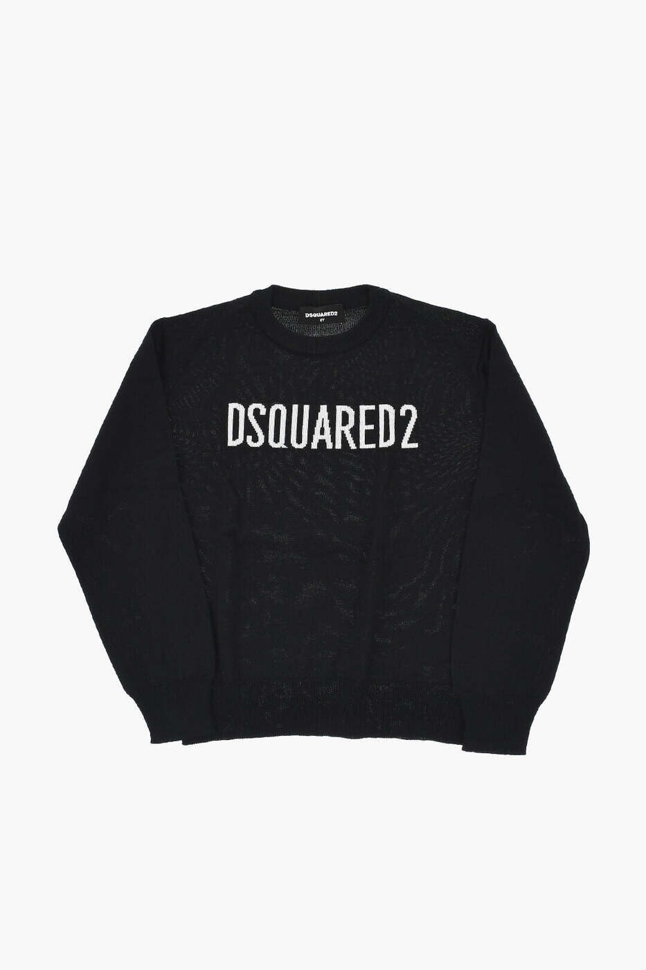 ディースクエアード DSQUARED2 クルーネックジャンパー 編み物御召しもの ボーイズ 黒いこと Crew neck jumpers DQ1724 D003F DQ900 関税 貨物輸送無料 dk