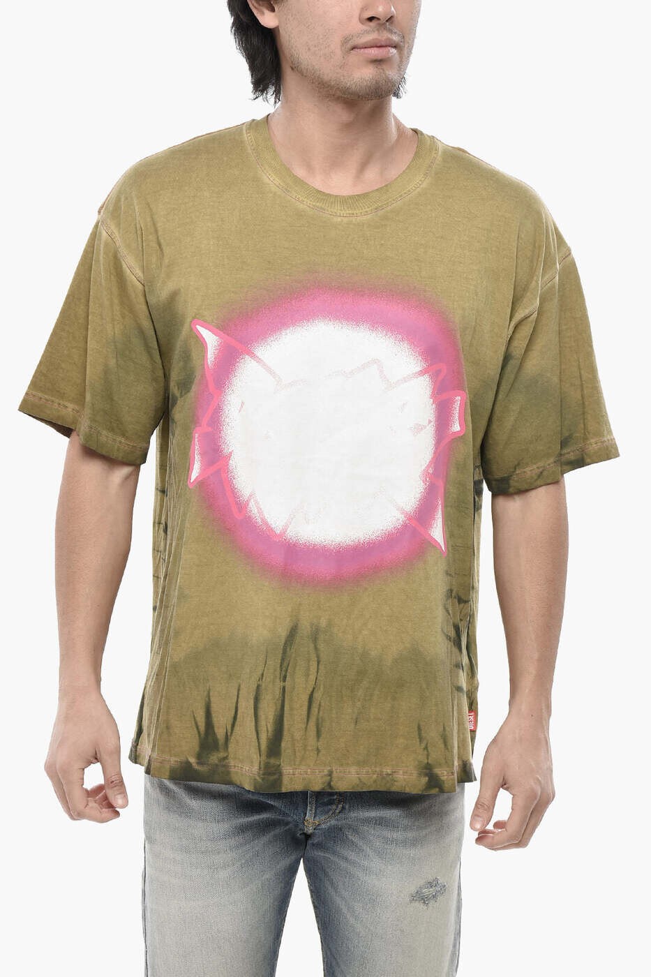 ディーゼル DIESEL Tシャツ メンズ グリーン T-shirts A16137 0EGBD 7BDA 関税 送料無料 dk｜BRANDSHOP「il Tesoro」