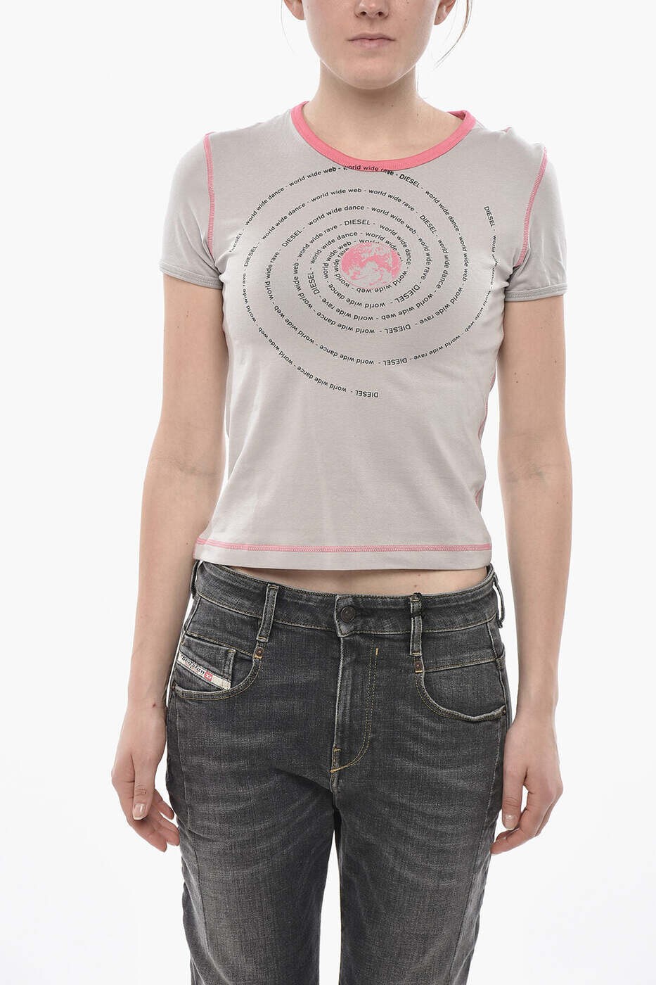 ディーゼル DIESEL スポーツシャツ プルオーバー レディース 薄墨色 T-shirts and polo shirts A11093 0CCAB 96W 関税 貨物輸送無料 dk