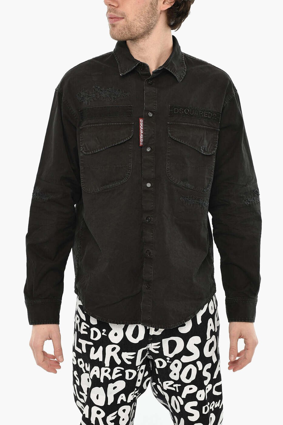 ディースクエアード DSQUARED2 シャツ メンズ ブラック Shirts S74DM0875 S78205 900 関税 送料無料 dk｜BRANDSHOP「il Tesoro」