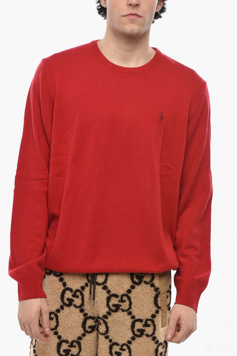 ポロ ラルフ 置き目レン POLO RALPH LAUREN プルオーバー 編み物御召しもの メンズ 赤いこと Knitwear 710876714004 関税 貨物輸送無料 dk