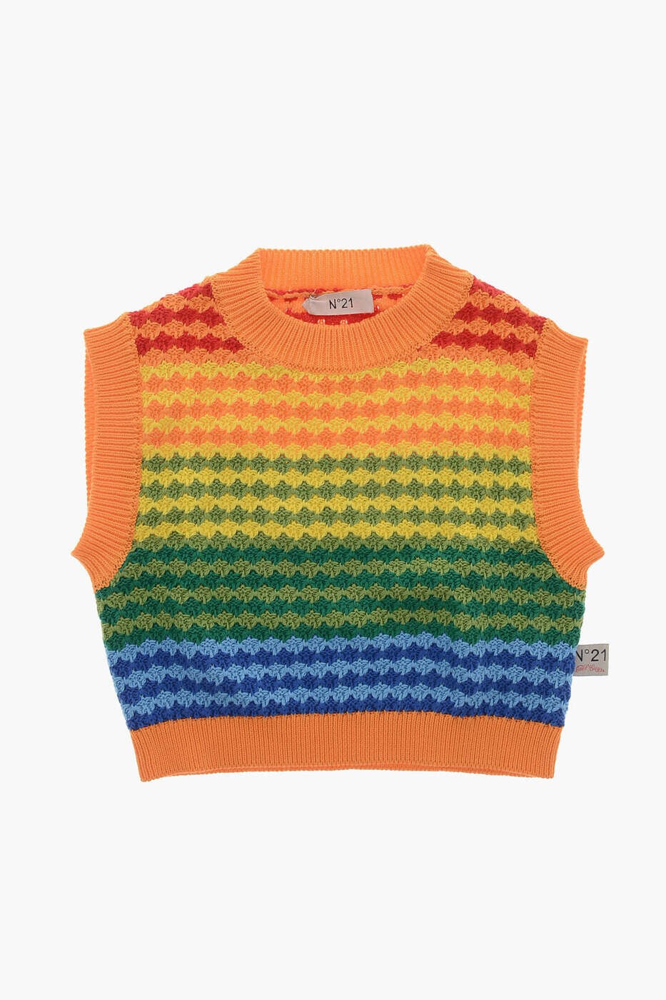 ヌメロ ヴェントゥーノ N.21 クルーネックジャンパー 編み物御召しもの ガールズ マルチ色合い Crew neck jumpers N21857 N0334 0NC17 関税 貨物輸送無料 dk