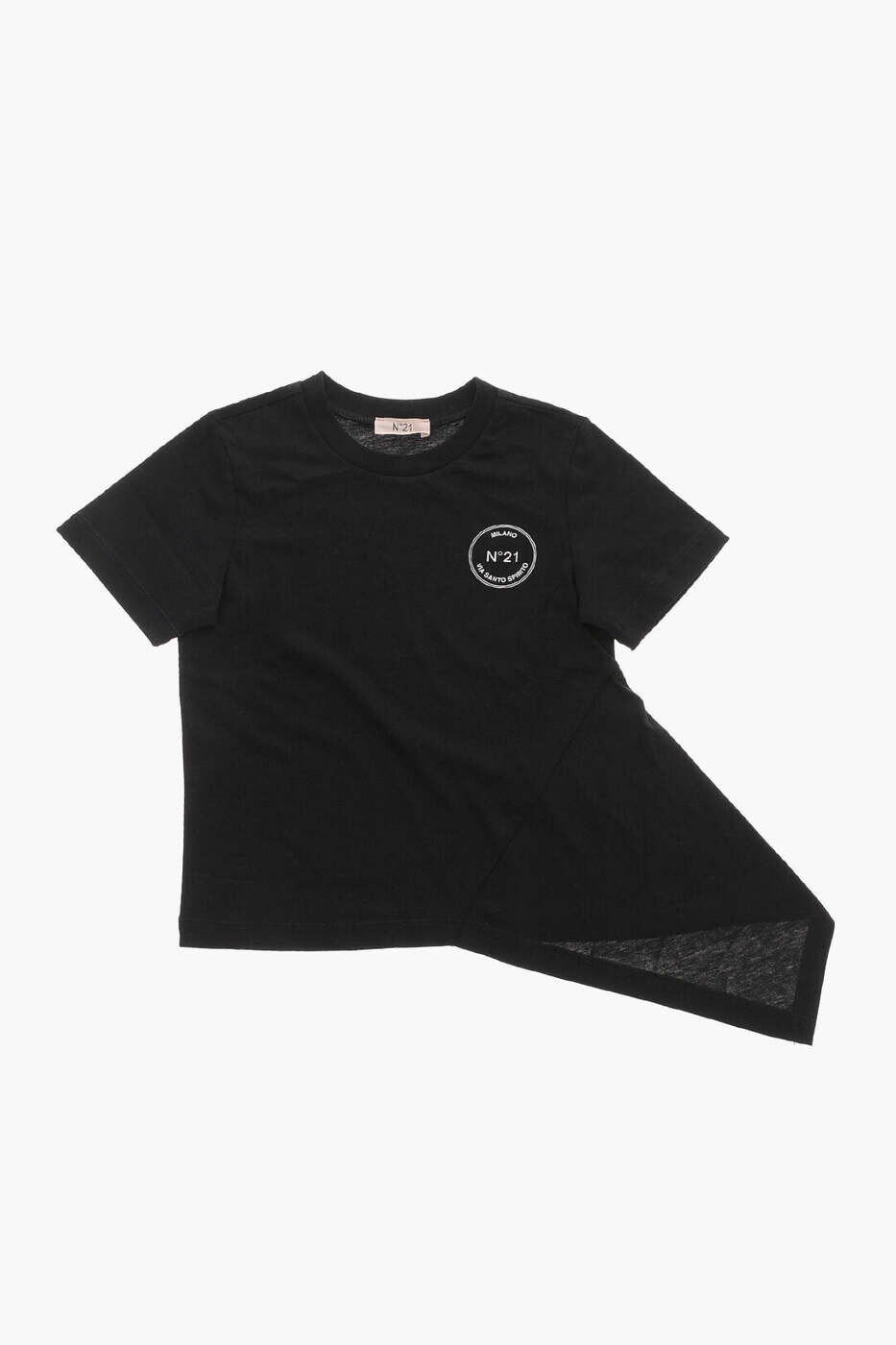ヌメロ ヴェントゥーノ N.21 ロング捩りプルオーバー プルオーバー ガールズ 黒いこと Long sleeve t-shirts N21818 N0153 0N900 関税 貨物輸送無料 dk