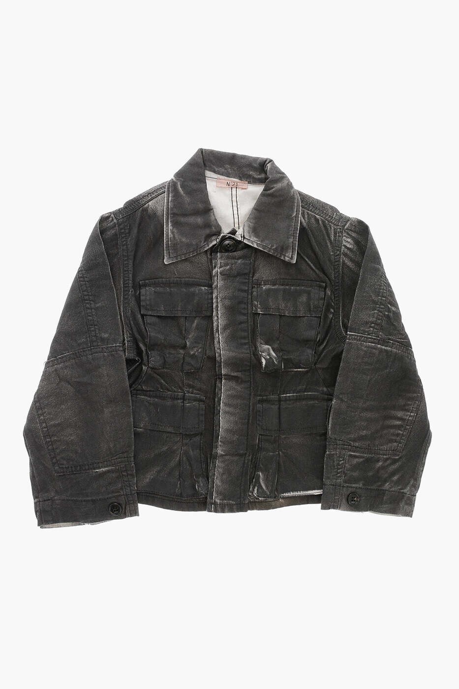 ヌメロ ヴェントゥーノ N.21 バイカージャケット 上衣 ガールズ 薄墨色 Biker jackets N21855 N0301 0N900 関税 貨物輸送無料 dk