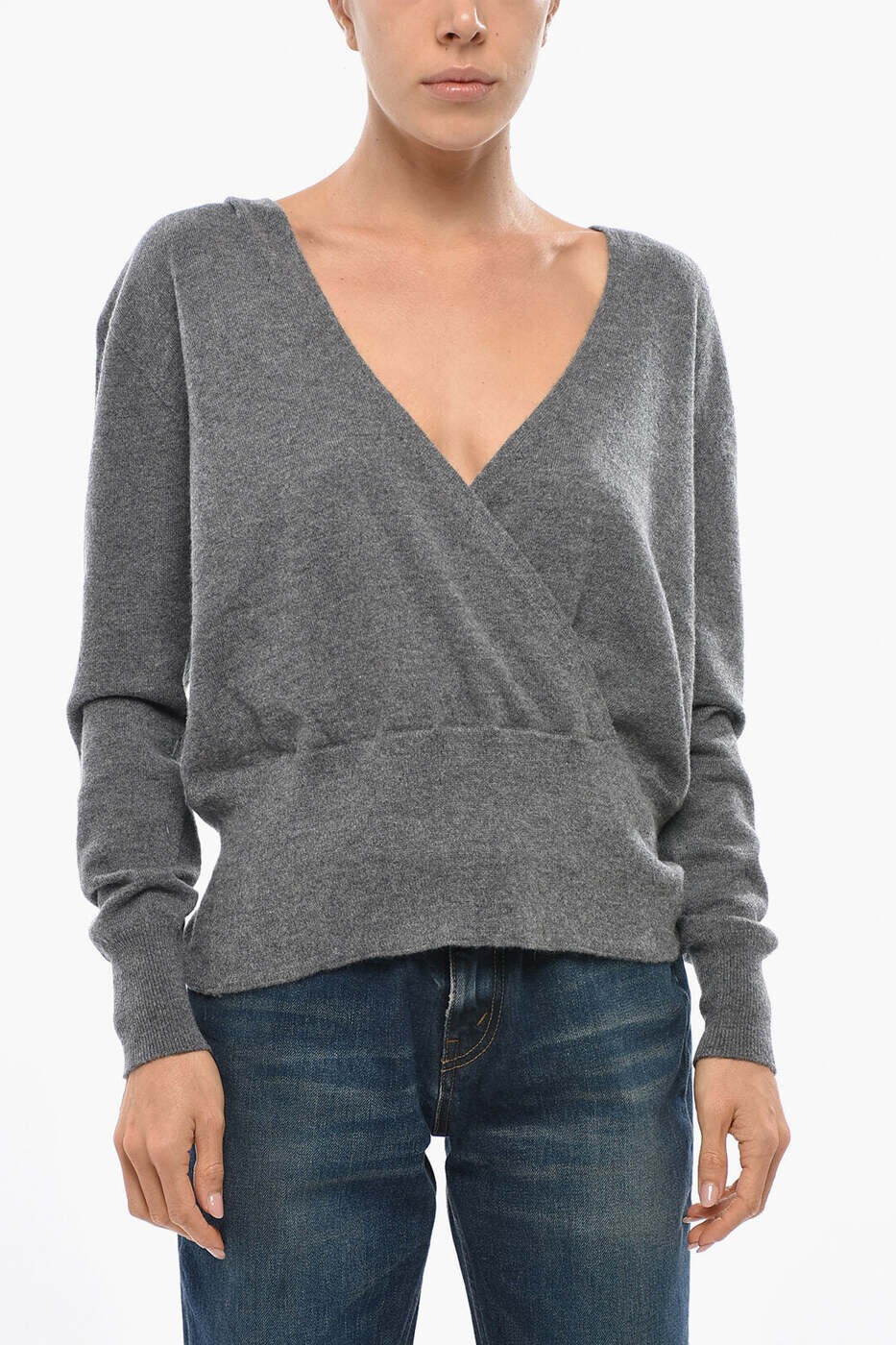 マーロ MALO スウェーター 編み物御召しもの レディース 薄墨色 Knitwear DXB118 FCC19 E610 関税 貨物輸送無料 dk