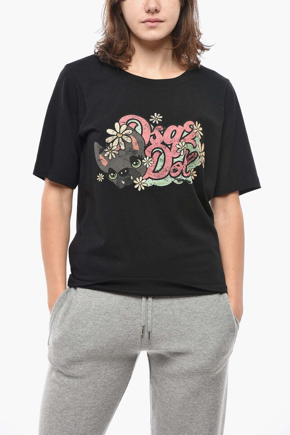 ディースクエアード DSQUARED2 スポーツシャツ プルオーバー レディース 黒いこと T-shirts and polo shirts S75GD0399 S24668 900 関税 貨物輸送無料 dk