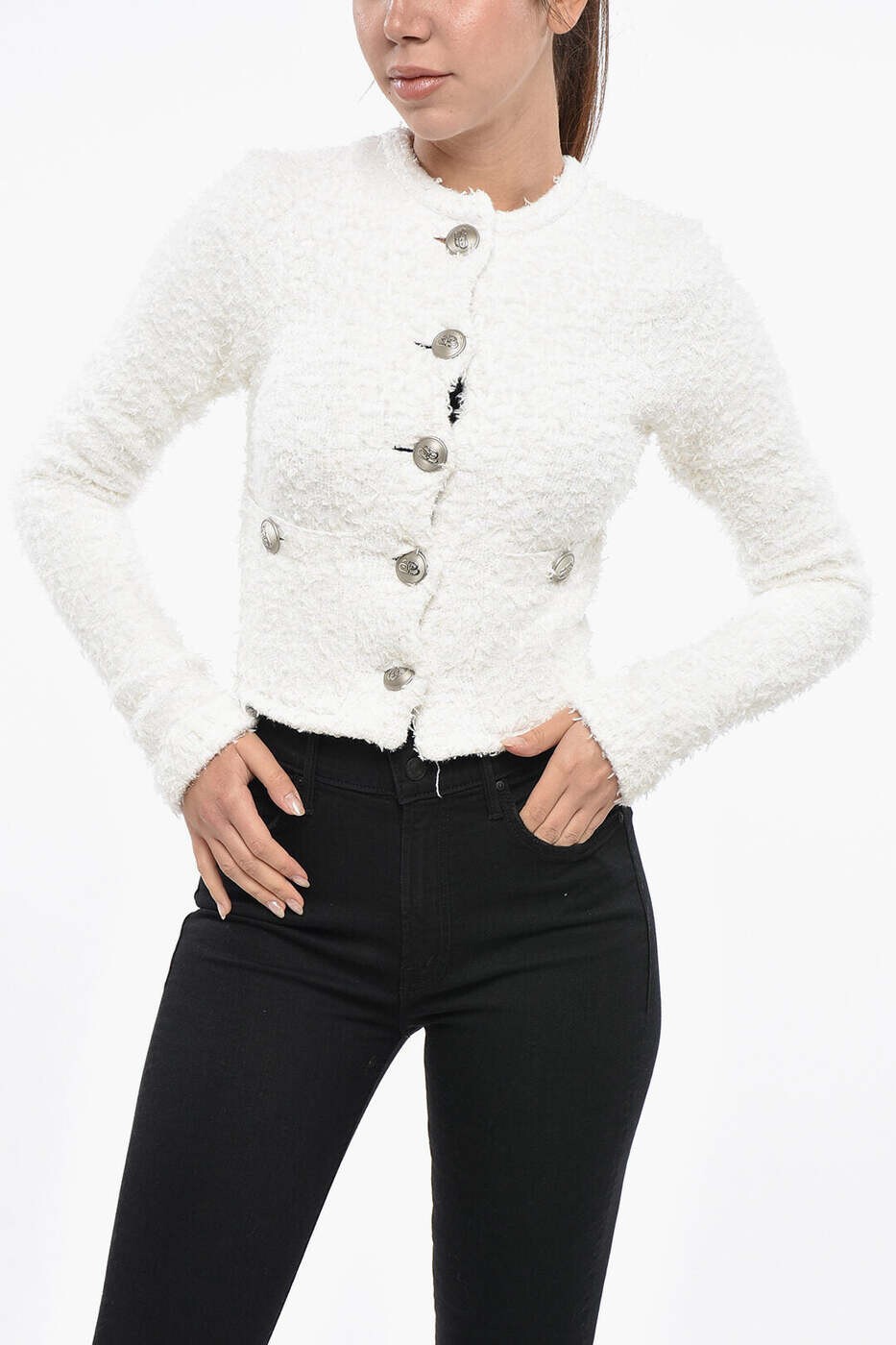 バレンシアガ BALENCIAGA スウェーター 編み物お召しもの レディース 白いこと Knitwear 793604 T3328 9000 関税 貨物輸送無料 dk