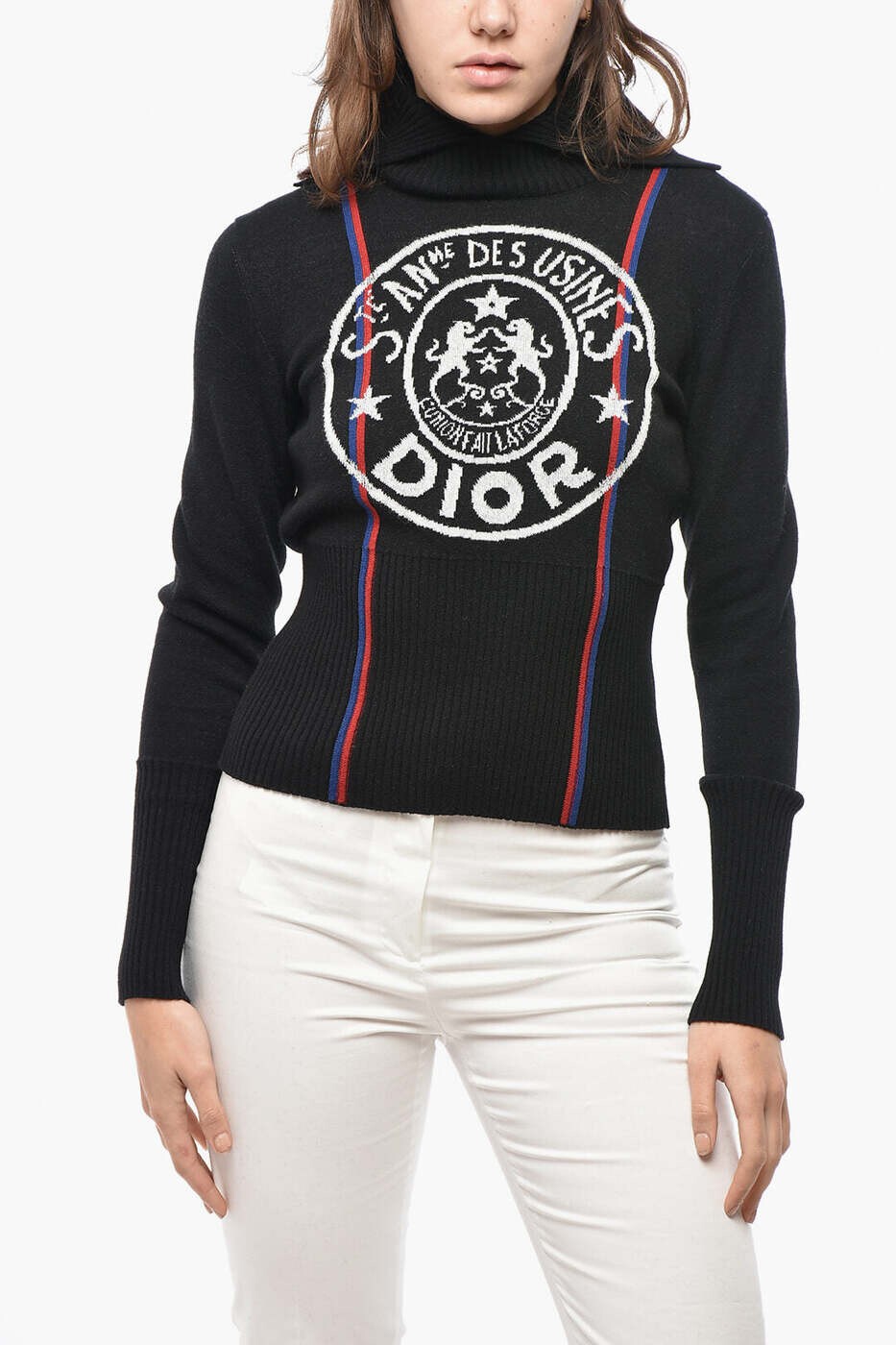 クリスチャンディオール CHRISTIAN DIOR スウェーター 編み物お召しもの レディース 黒いこと Knitwear 324S77AM073 9330 関税 貨物輸送無料 dk