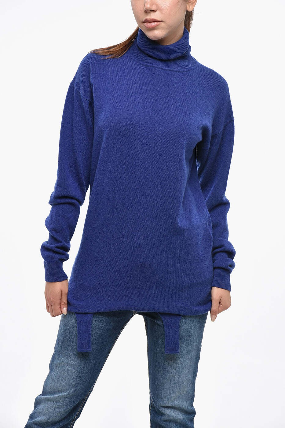前日 サンローラン SAINT LAURENT PARIS スウェーター 編み物お召しもの レディース 青色 Knitwear 806969 YALL2 4069 関税 貨物輸送無料 dk
