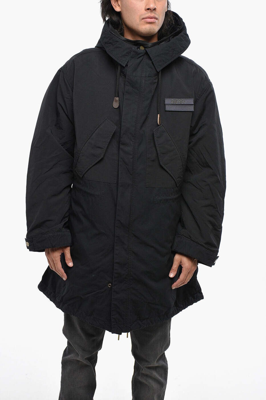 ディーゼル DIESEL トレンチ コート メンズ ブラック Coats and Trench A03051 RLCAE 9XX 関税 送料無料 dk｜BRANDSHOP「il Tesoro」