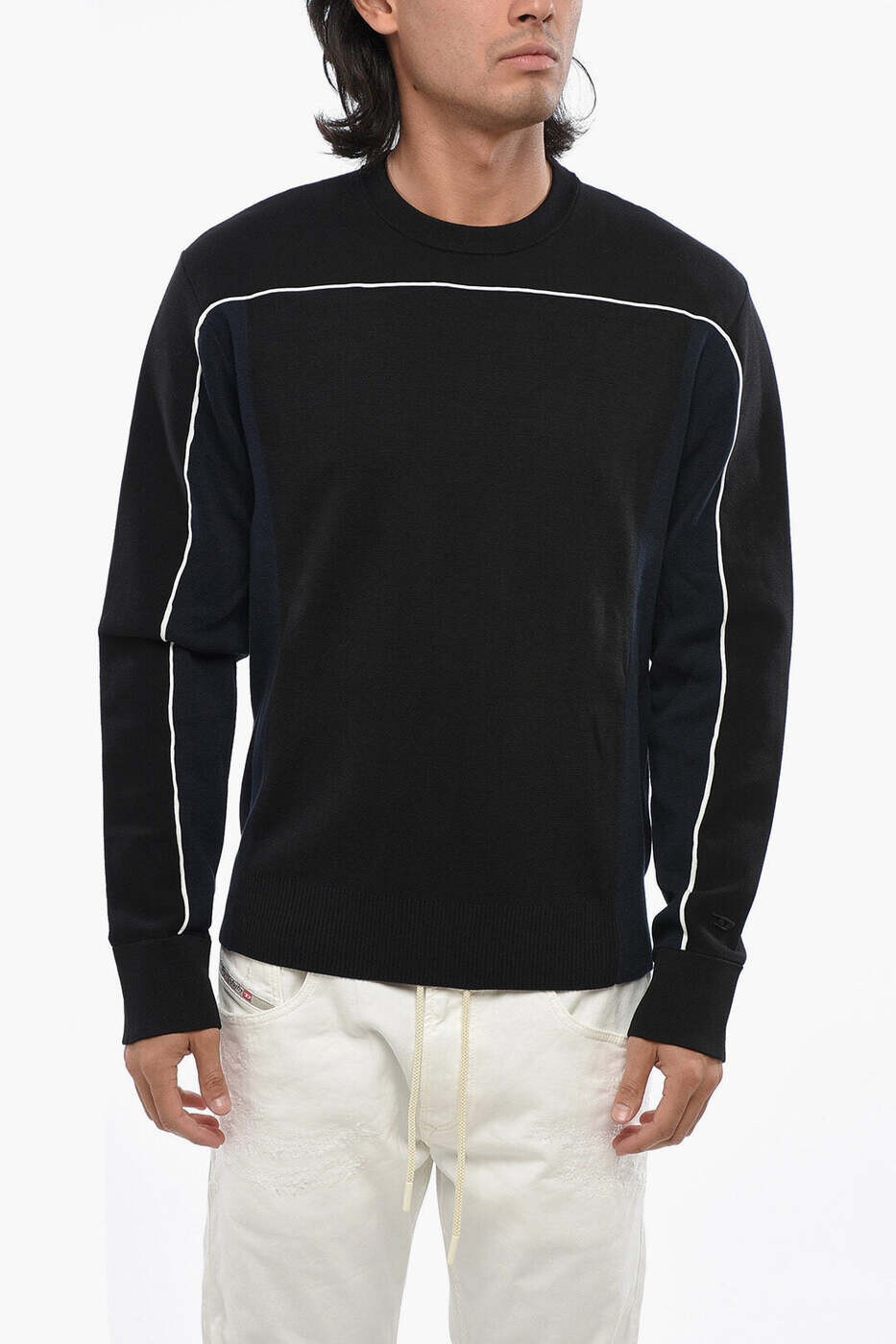 ディーゼル DIESEL プルオーバー 編み物御召しもの メンズ 黒いこと Knitwear A04085 0WCAG 9XX 関税 貨物輸送無料 dk