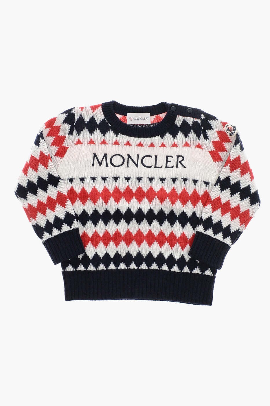 モンク軌跡 MONCLER クルーネックジャンパー 編み物御召しもの ボーイズ マルチ色つや Crew neck jumpers 9C00004M1241P74 関税 貨物輸送無料 dk