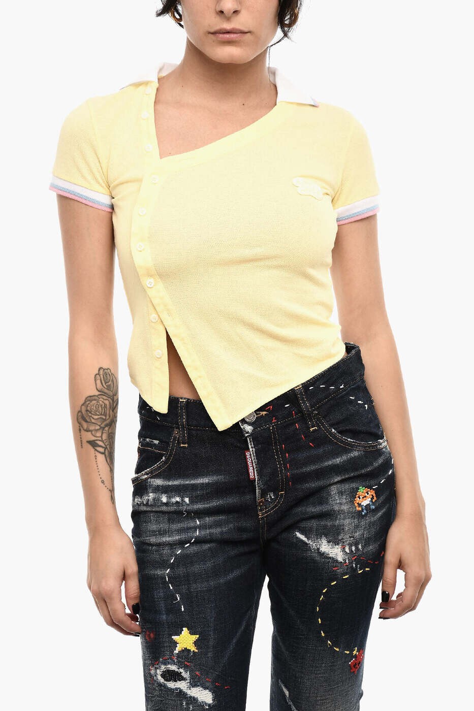 ディースクエアード DSQUARED2 Tシャツ トップス レディース イエロー T-shirts and tops S72NC1076 S22743 169 関税 送料無料 dk|BRANDSHOP「il Tesoro」