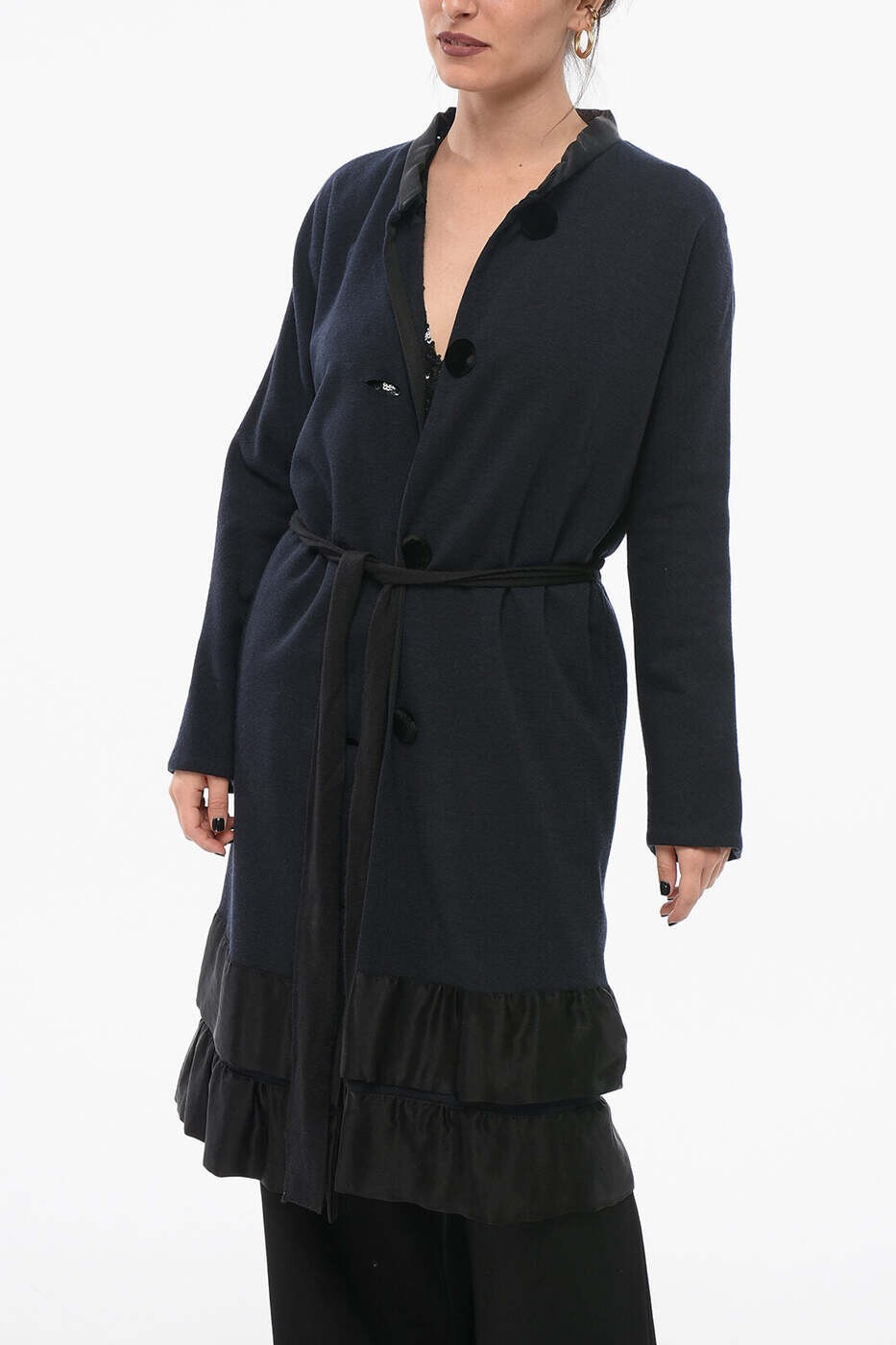 ランバン LANVIN トレンチコート 厚地の外套 レディース 青み Coats and trench coats BALZEBLEU 関税 貨物輸送無料 dk