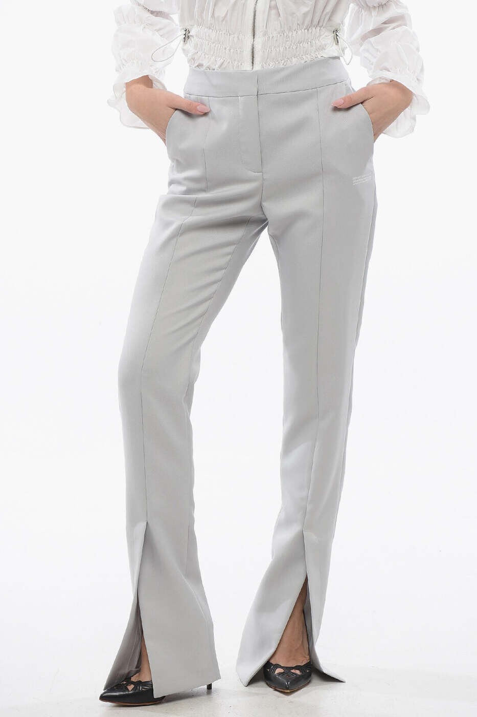 オフホワイト OFF WHITE ズボン パンツ レディース グレー Trousers OWCA136S24FAB0014040 関税 送料無料 dk|BRANDSHOP「il Tesoro」