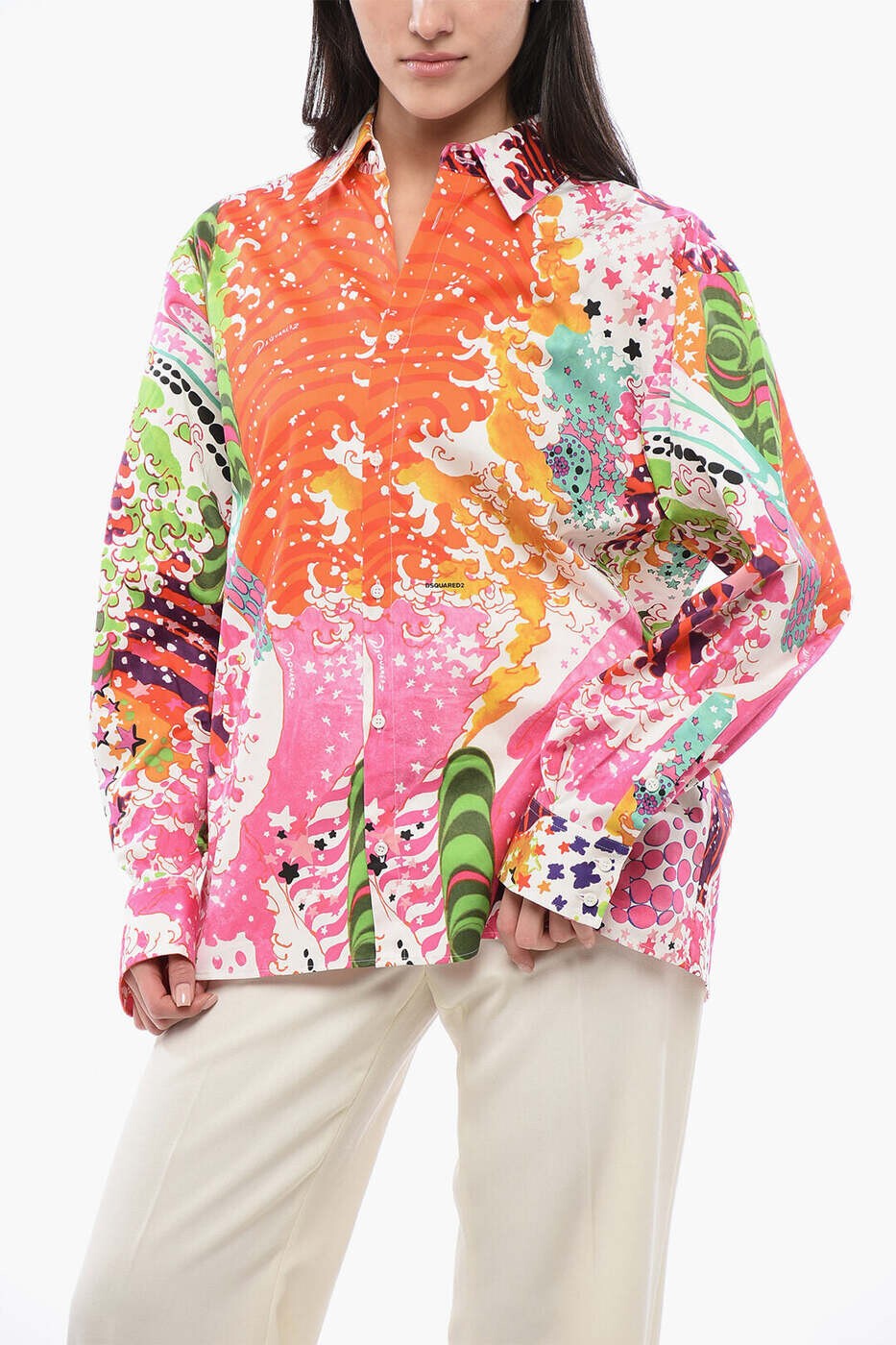 ディースクエアード DSQUARED2 シャツ レディース マルチカラー Shirts S72DL0753 D35029 001S 関税 送料無料 dk｜BRANDSHOP「il Tesoro」
