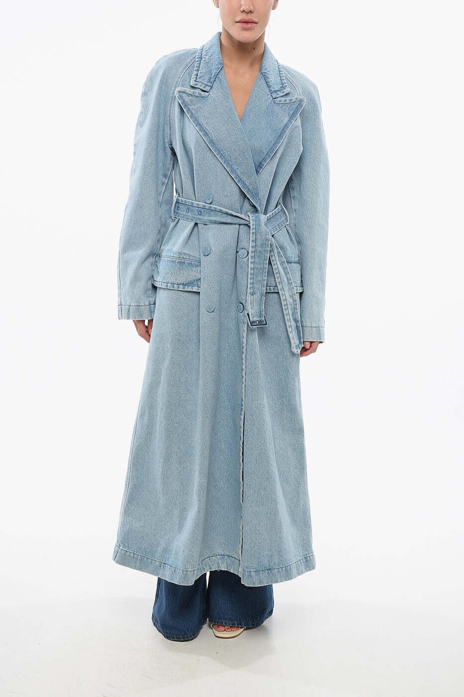 ドリス ヴァン ノッテン DRIES VAN NOTEN トレンチコート コート レディース ブルー Coats and trench coats 241-010215 8451 514 関税 送料無料 dk｜BRANDSHOP「il Tesoro」