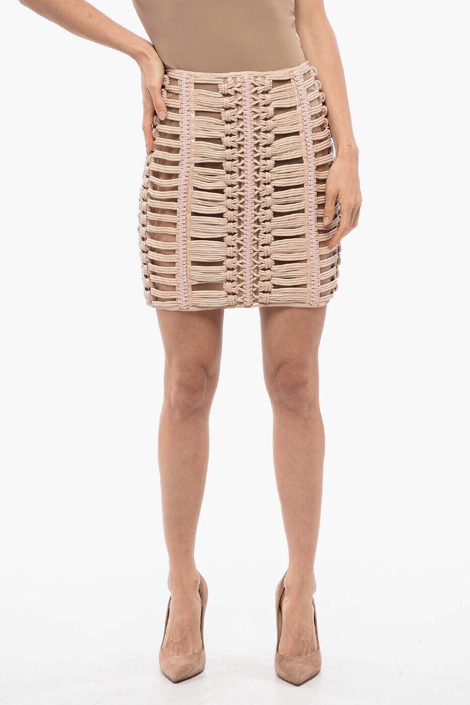 バルマン BALMAIN スコート レディース さくら色 Skirts XF0LB430AB11 0AL 関税 貨物輸送無料 dk