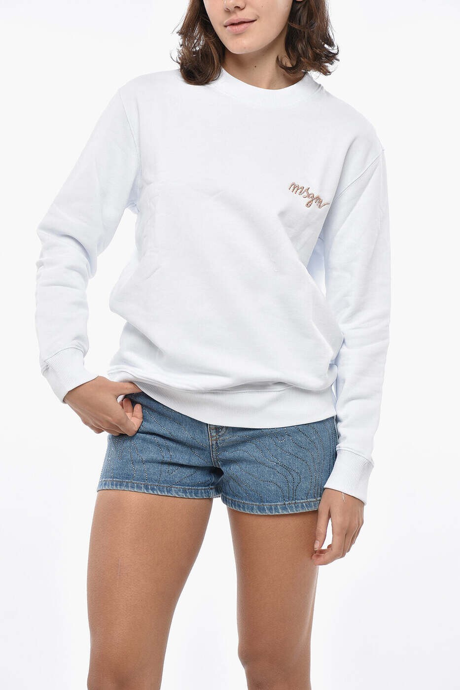 エムエスジーエム MSGM 調教師 レディース 白いこと Sweatshirts 3441MDM543 237000 01 関税 貨物輸送無料 dk