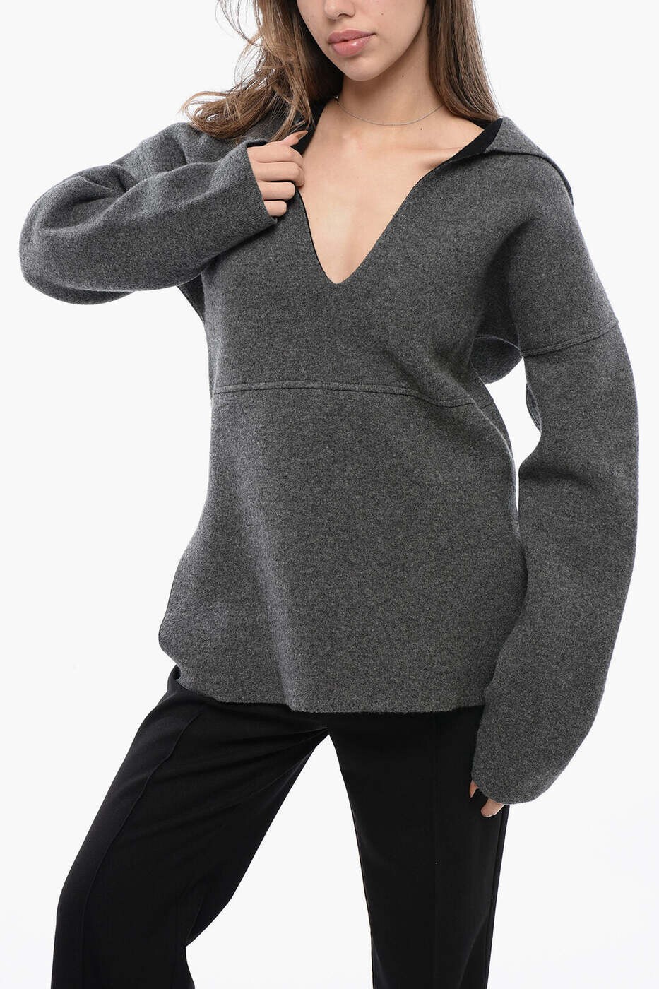 ジルサンダー JIL SANDER スウェーター 編み物お召しもの レディース 薄墨色 Knitwear J02GP0132 J14509 064 関税 貨物輸送無料 dk