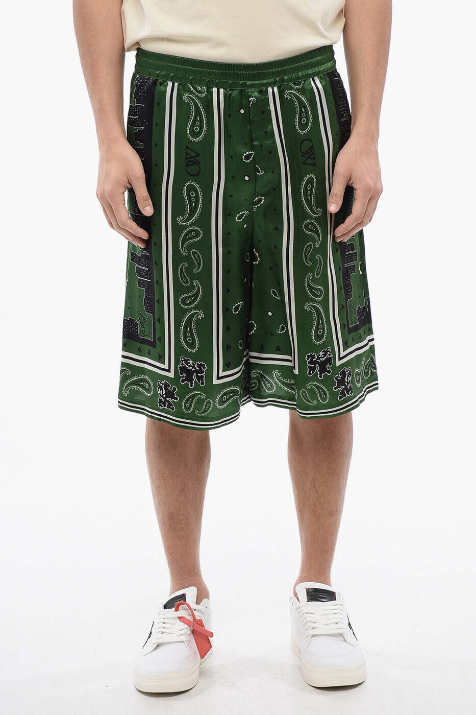 オフホワイト OFF WHITE ショーツ メンズ グリーン Shorts OMCB092S24FAB0015700 関税 送料無料 dk|BRANDSHOP「il Tesoro」