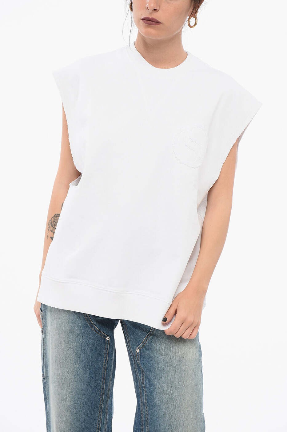 中心柱 ポールマッカートニー STELLA MCCARTNEY 調教師 レディース 白いこと Sweatshirts 6J0260 3SPY55 9000 関税 貨物輸送無料 dk