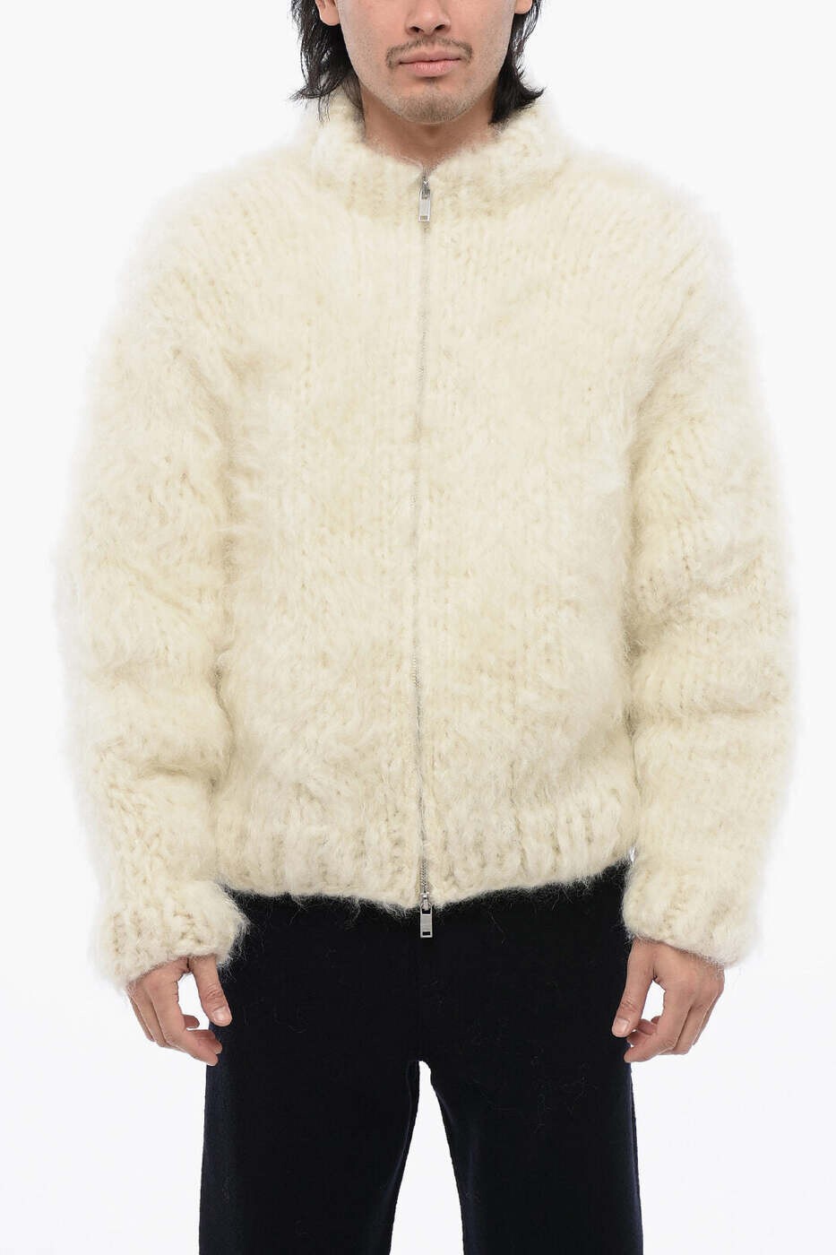 内鰓 サンダー JIL SANDER プルオーバー 編み物御召しもの メンズ 白いこと Knitwear J21HP0003 J14675 106 関税 貨物輸送無料 dk