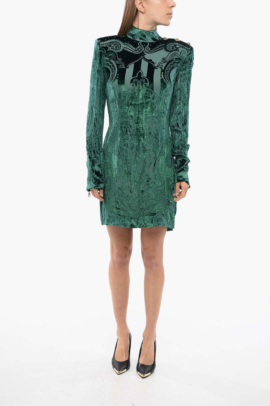 バルマン BALMAIN 衣裳 御召しもの レディース 緑であること Dresses UF16203V121 7PB 関税 貨物輸送無料 dk