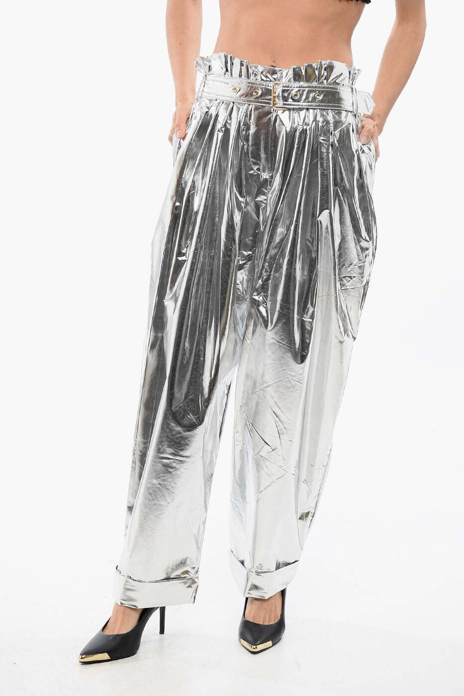 バルマン BALMAIN ズボン パンツ レディース シルバー Trousers WF0PQ045X374 9KA 関税 送料無料 dk|BRANDSHOP「il Tesoro」