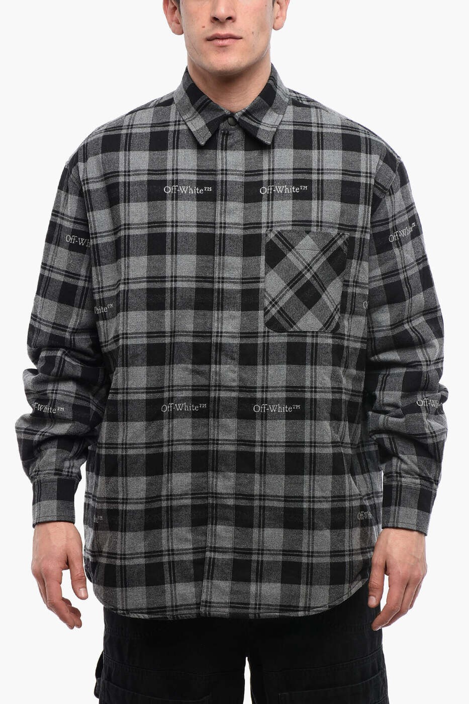 オフホワイト OFF WHITE シャツ メンズ グレー Shirts OMES003F23 FAB001 0800 関税 送料無料 dk|BRANDSHOP「il Tesoro」