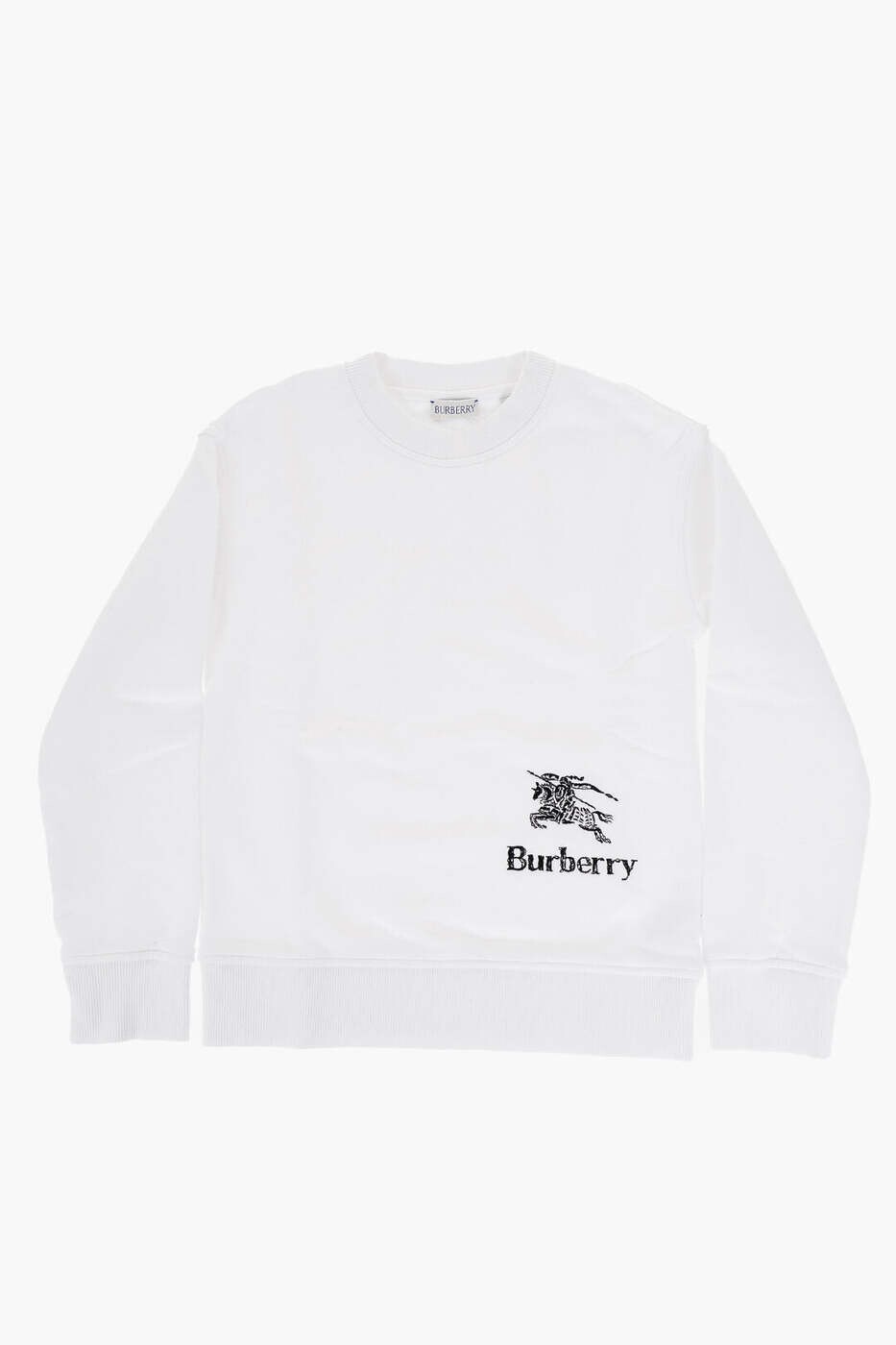 バーバリー BURBERRY クルーネックスウェットシャツ 調教師 ボーイズ 白いこと Crew neck sweatshirts 8082110WHITE 関税 貨物輸送無料 dk