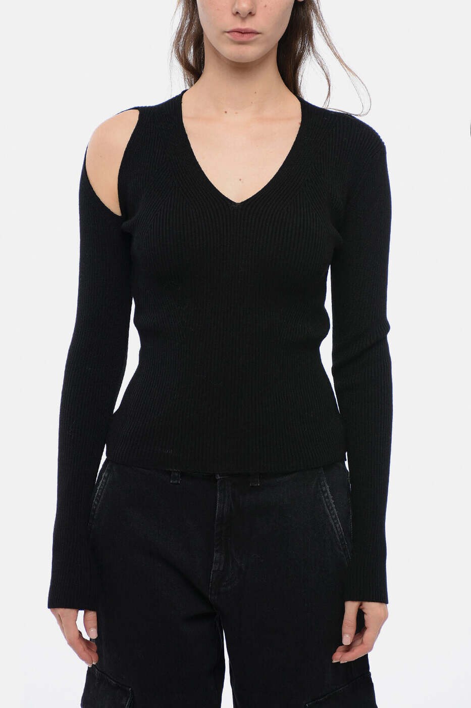 アレキサンダー マックイーン ALEXANDER MCQUEEN セーター ニットウェア レディース ブラック Knitwear 768602 Q1A65 1000 関税 送料無料 dk｜BRANDSHOP「il Tesoro」