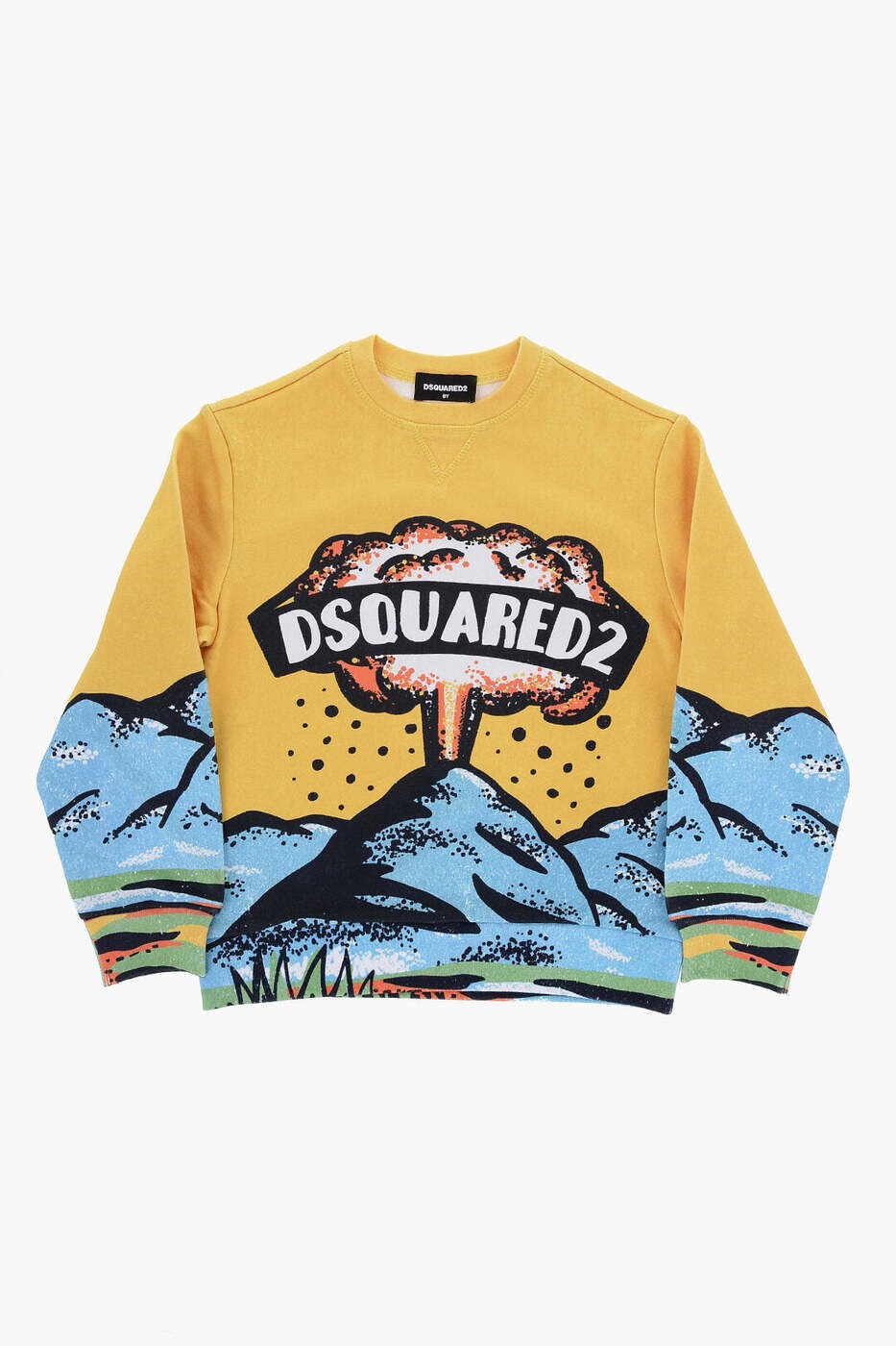 ディースクエアード DSQUARED2 クルーネックスウェットシャツ 調教師 ボーイズ 黄色 Crew neck sweatshirts DQ1967 D0A67 DQ223 関税 貨物輸送無料 dk