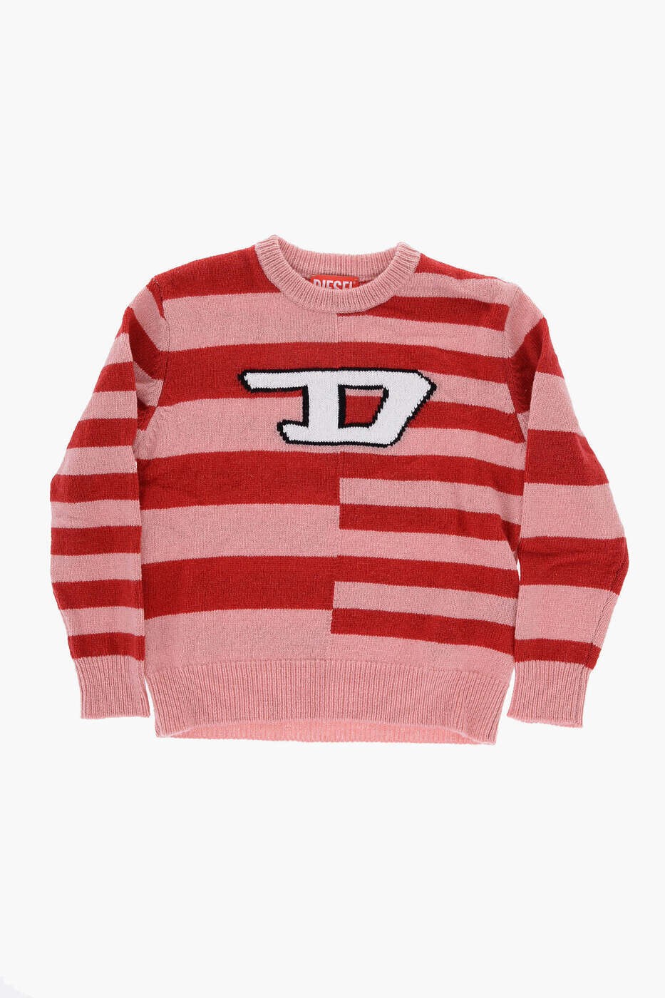 ディーゼル DIESEL クルーネックジャンパー 編み物御召しもの ボーイズ サクラ色 Crew neck jumpers J01527 KYAWG K390 関税 貨物輸送無料 dk