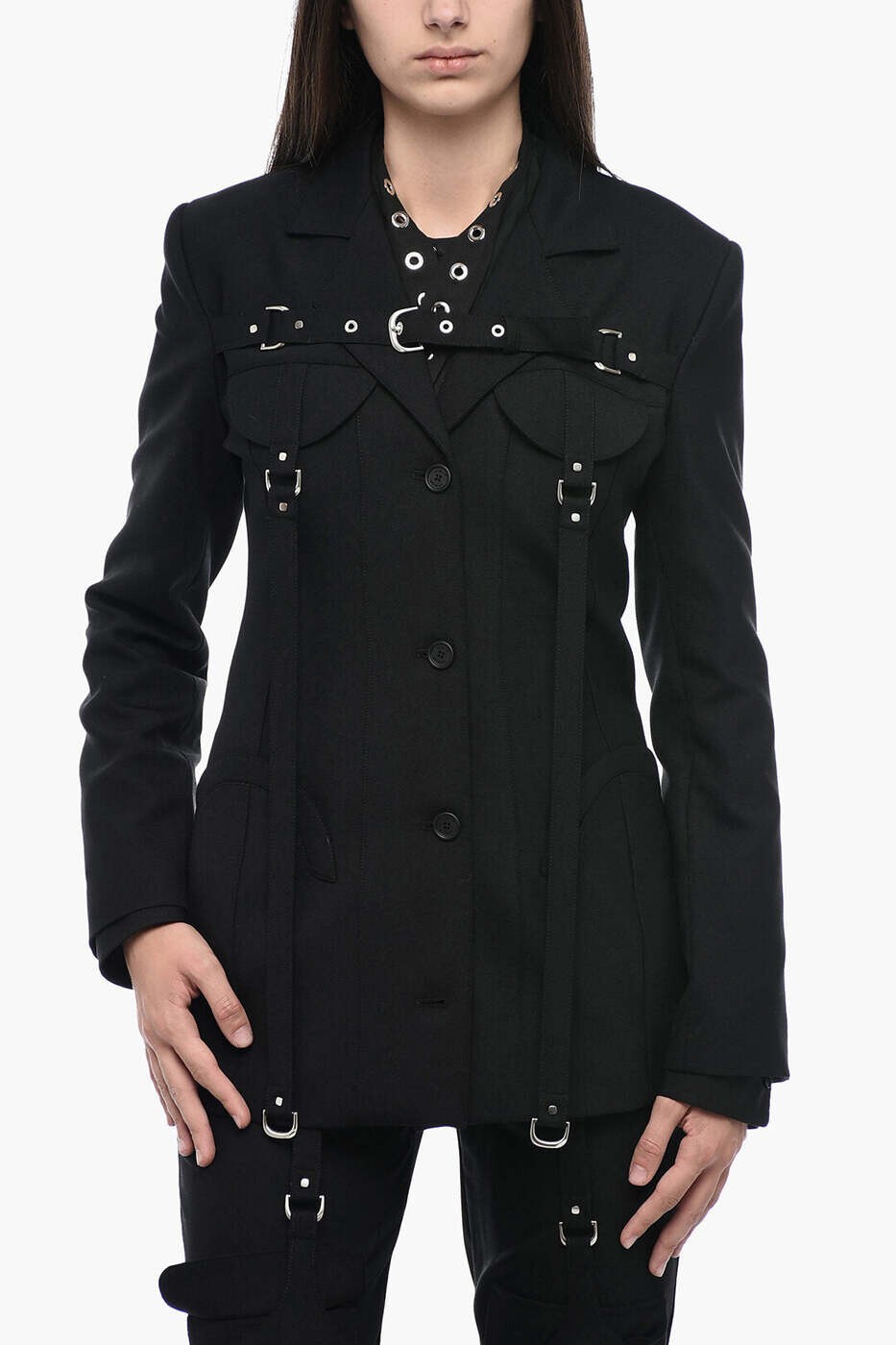 オフホワイト OFF WHITE スーツジャケット スーツ ジャケット レディース ブラック Suit Jackets OWEF117F23FAB0011000 関税 送料無料 dk｜BRANDSHOP「il Tesoro」