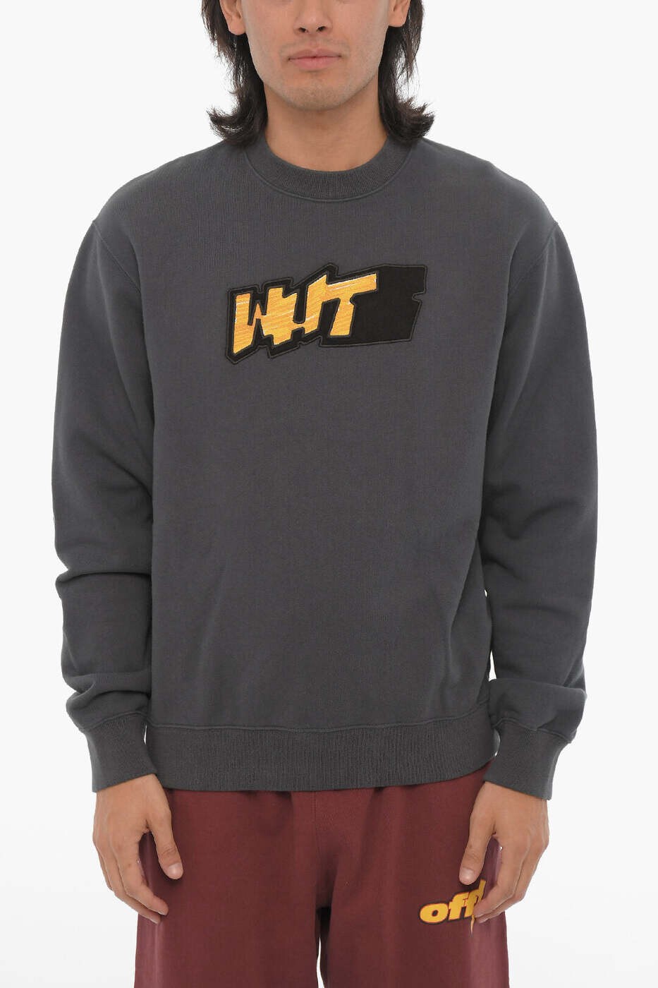 象牙色 OFF WHITE トレーナー 調教師 メンズ 薄墨色 Sweatshirts OMBA057F22FLE0124601 関税 貨物輸送無料 dk