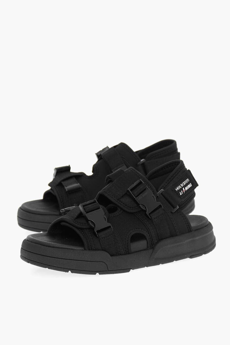 ニール バレット NEIL BARRETT フラットシューズ サンダル メンズ ブラック Flat Shoes PBSA200 Q9008 01 関税 送料無料 dk｜BRANDSHOP「il Tesoro」 27,430円