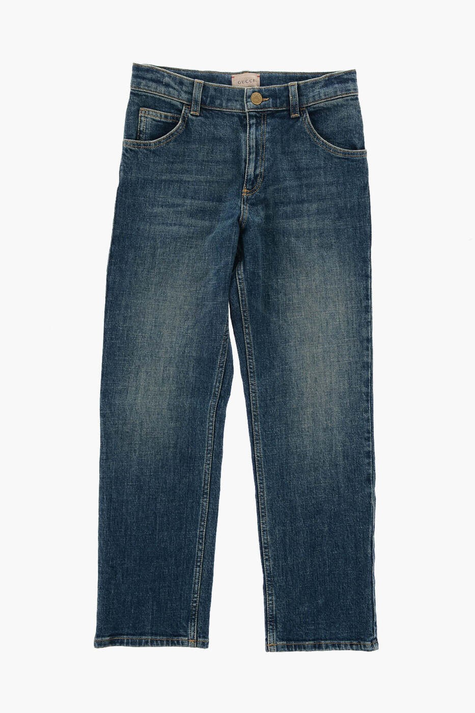 グッチ GUCCI レギュラーフィットジーンズ ジーンズ ボーイズ 青色 Regular fit jeans 674647 XDBZY 4447 関税 貨物輸送無料 dk